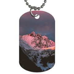 Snowy Summit Dog Tag (two Sides) by Pakrebo