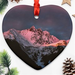 Snowy Summit Heart Ornament (two Sides) by Pakrebo