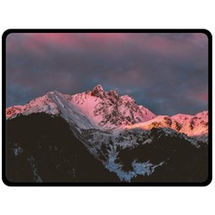 Snowy Summit Fleece Blanket (large)  by Pakrebo