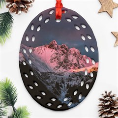 Snowy Summit Ornament (oval Filigree) by Pakrebo