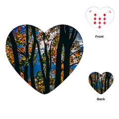 Silhouette Of Trees Playing Cards Single Design (heart) by Pakrebo