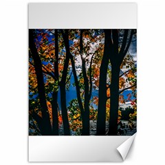 Silhouette Of Trees Canvas 12  X 18  by Pakrebo