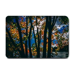 Silhouette Of Trees Small Doormat  by Pakrebo