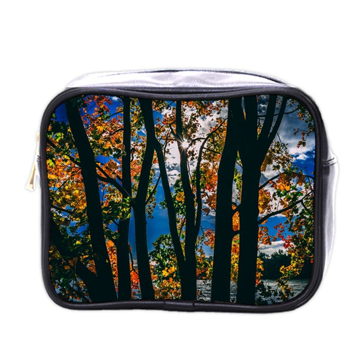 Silhouette Of Trees Mini Toiletries Bag (One Side)