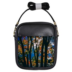 Silhouette Of Trees Girls Sling Bag by Pakrebo