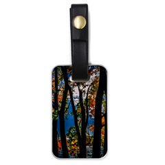 Silhouette Of Trees Luggage Tag (one Side) by Pakrebo