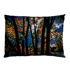 Silhouette Of Trees Pillow Case (two Sides) by Pakrebo