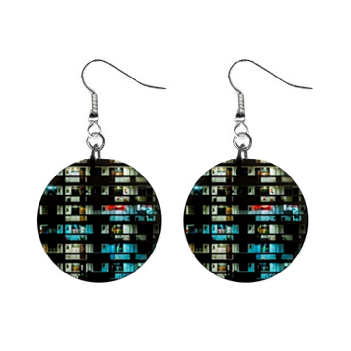 Architectural Design Architecture Building Cityscape Mini Button Earrings