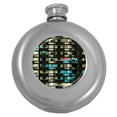 Architectural Design Architecture Building Cityscape Round Hip Flask (5 Oz) by Pakrebo