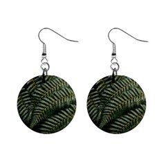 Green Leaves Photo Mini Button Earrings by Pakrebo