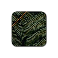 Green Leaves Photo Rubber Coaster (square)  by Pakrebo