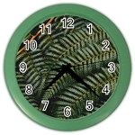 Green Leaves Photo Color Wall Clock Front