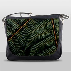 Green Leaves Photo Messenger Bag by Pakrebo