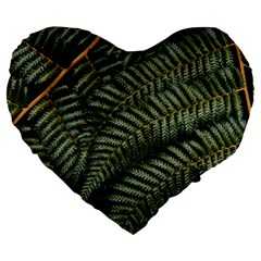 Green Leaves Photo Large 19  Premium Heart Shape Cushions by Pakrebo