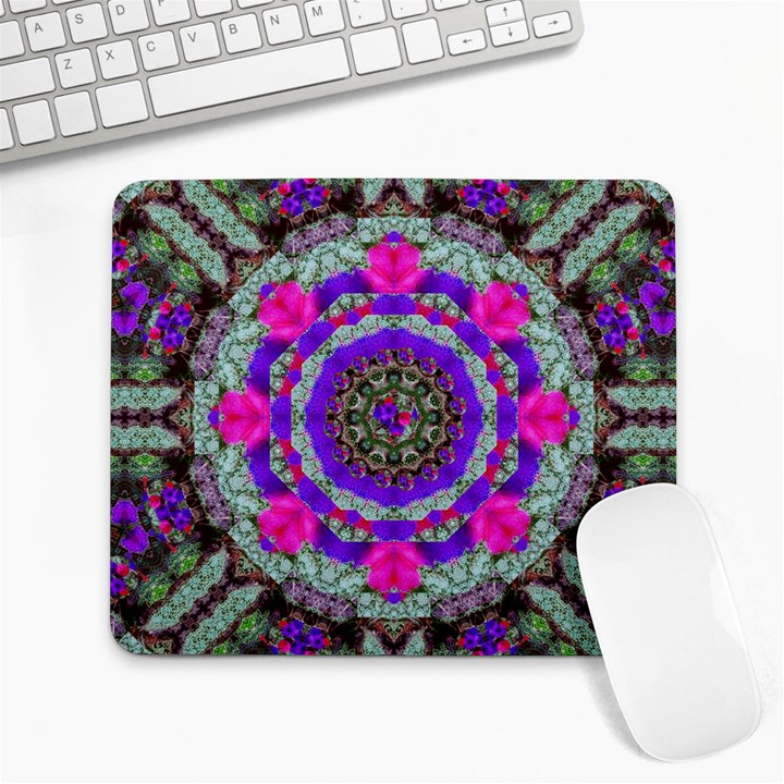 Floral To Be Happy Of In Soul Large Mousepads