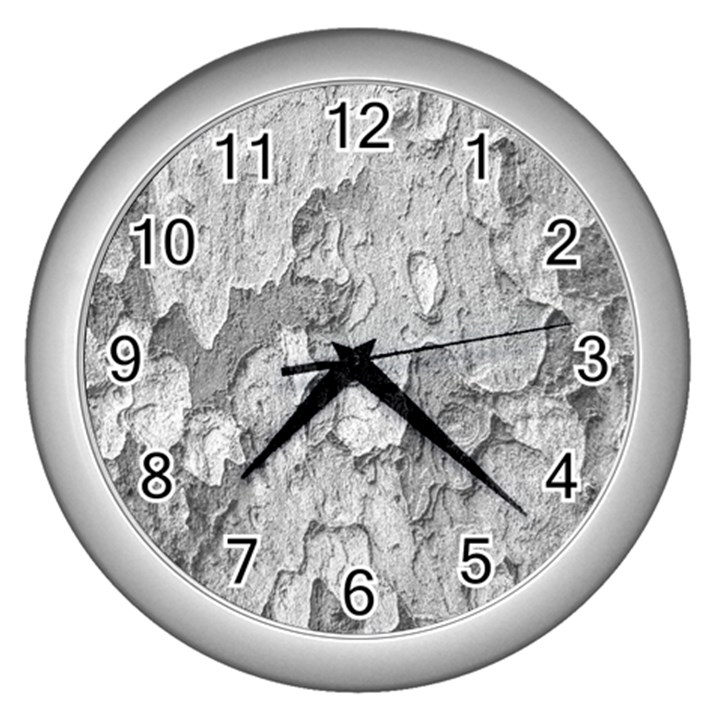 Nature Texture Print Wall Clock (Silver)