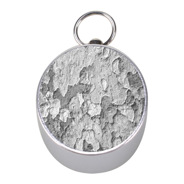 Nature Texture Print Mini Silver Compasses