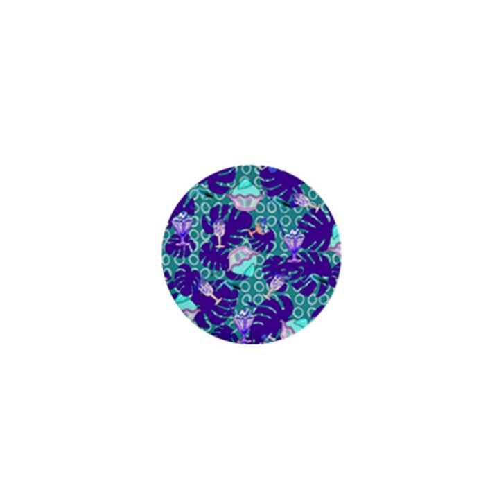 Ice Cream Tropical Pattern Blue 1  Mini Magnets