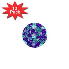 Ice Cream Tropical Pattern Blue 1  Mini Magnet (10 pack) 