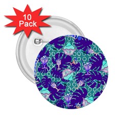 Ice Cream Tropical Pattern Blue 2.25  Buttons (10 pack) 