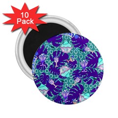 Ice Cream Tropical Pattern Blue 2.25  Magnets (10 pack) 