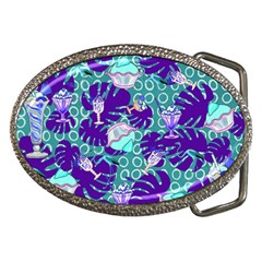 Ice Cream Tropical Pattern Blue Belt Buckles