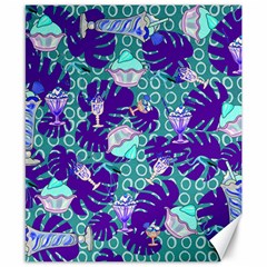 Ice Cream Tropical Pattern Blue Canvas 8  x 10 