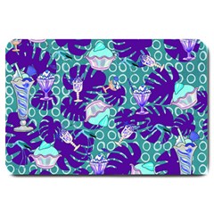 Ice Cream Tropical Pattern Blue Large Doormat 