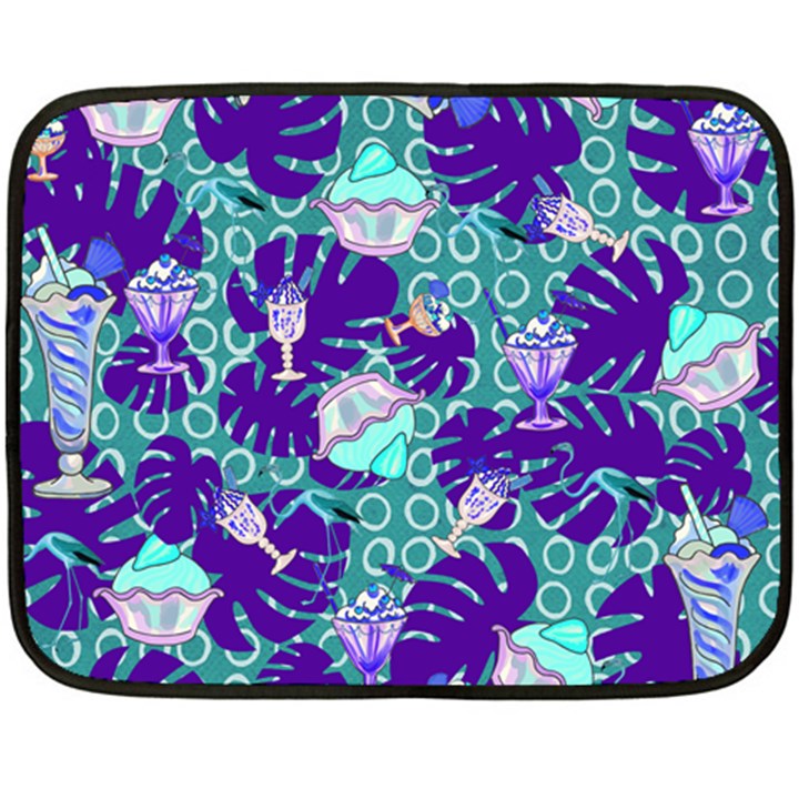 Ice Cream Tropical Pattern Blue Double Sided Fleece Blanket (Mini) 