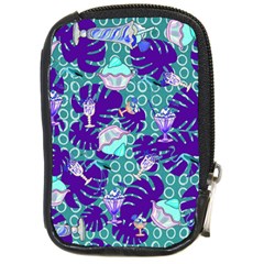 Ice Cream Tropical Pattern Blue Compact Camera Leather Case