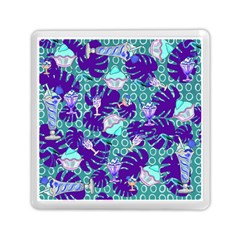 Ice Cream Tropical Pattern Blue Memory Card Reader (Square)