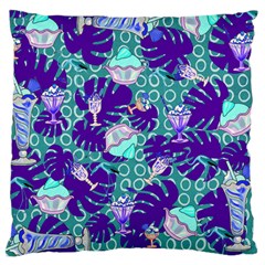 Ice Cream Tropical Pattern Blue Large Cushion Case (Two Sides)