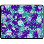 Ice Cream Tropical Pattern Blue Double Sided Fleece Blanket (Medium)  58.8 x47.4  Blanket Front