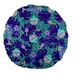 Ice Cream Tropical Pattern Blue Large 18  Premium Flano Round Cushions Front