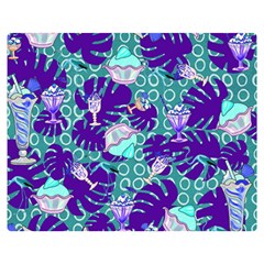 Ice Cream Tropical Pattern Blue Double Sided Flano Blanket (Medium) 