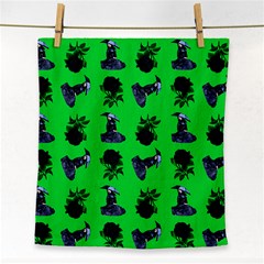 Gothic Girl Rose Green Pattern Face Towel by snowwhitegirl