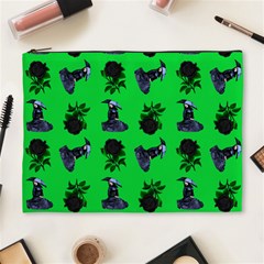 Gothic Girl Rose Green Pattern Cosmetic Bag (xl) by snowwhitegirl