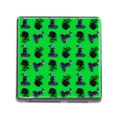 Gothic Girl Rose Green Pattern Memory Card Reader (square 5 Slot) by snowwhitegirl