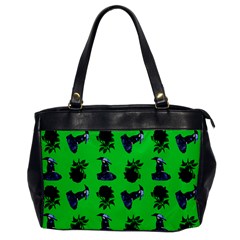 Gothic Girl Rose Green Pattern Oversize Office Handbag by snowwhitegirl