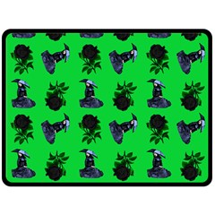 Gothic Girl Rose Green Pattern Fleece Blanket (large)  by snowwhitegirl