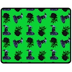 Gothic Girl Rose Green Pattern Double Sided Fleece Blanket (medium)  by snowwhitegirl