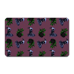 Gothic Girl Rose Mauve Pattern Magnet (rectangular) by snowwhitegirl