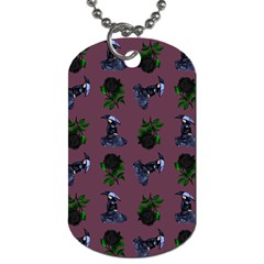 Gothic Girl Rose Mauve Pattern Dog Tag (one Side) by snowwhitegirl