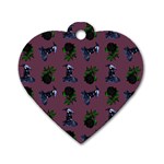 Gothic Girl Rose Mauve Pattern Dog Tag Heart (One Side) Front