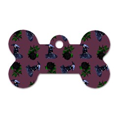 Gothic Girl Rose Mauve Pattern Dog Tag Bone (two Sides) by snowwhitegirl