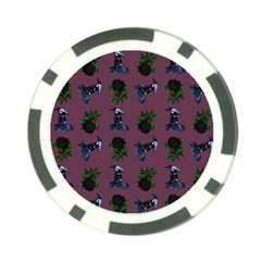 Gothic Girl Rose Mauve Pattern Poker Chip Card Guard by snowwhitegirl