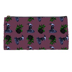 Gothic Girl Rose Mauve Pattern Pencil Cases by snowwhitegirl