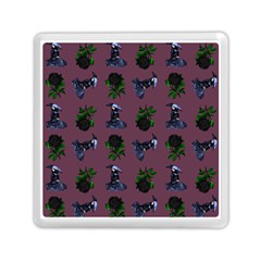 Gothic Girl Rose Mauve Pattern Memory Card Reader (square) by snowwhitegirl