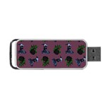 Gothic Girl Rose Mauve Pattern Portable USB Flash (Two Sides) Back