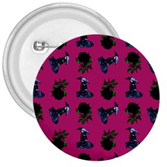 Gothic Girl Rose Pink Pattern 3  Buttons by snowwhitegirl